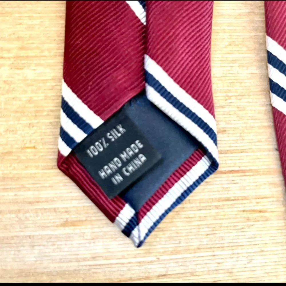 Jos A. Bank Executive collection silk burgundy stripe tie